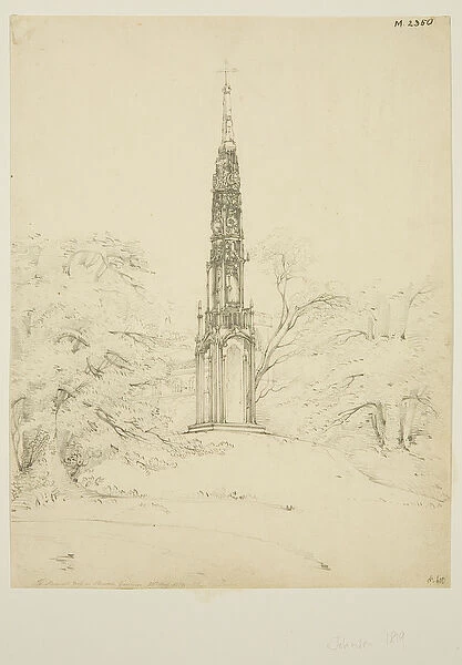 Bristol High Cross in Stourhead Gardens, 25th May 1819 (pencil on paper)