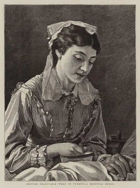 British Charitable Work in Turkey, a Hospital Nurse (engraving)