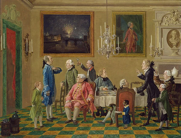 British gentlemen at Sir Horace Manns home in Florence, c. 1763-65 (oil on canvas)
