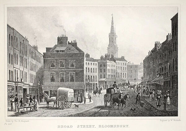 Broad Street, Bloomsbury, from London and it's Environs in the Nineteenth