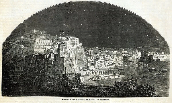 Burfords New Panorama of Naples by Moonlight, from The Illustrated London News