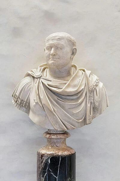 Bust with the head of Vespasian, late 1st century AD (marble)