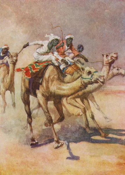 The Camel Race (colour litho)