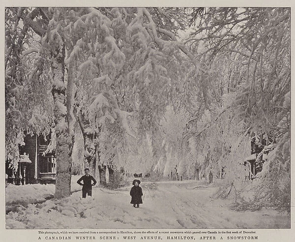 A Canadian Winter Scene, West Avenue, Hamilton, after a Snowstorm (b  /  w photo)