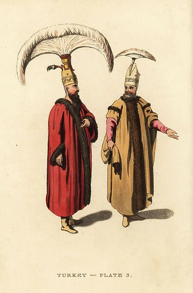 Capidji Bachi, Officers of the Grand Signior or Sultan in silk and fur-trimmed ceremonial robes