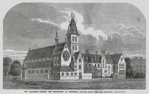 Capuchin Church and Monastery, Peckham, London (engraving)