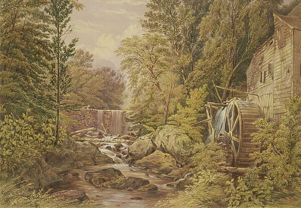 Carls Mill, Tarrytown, New York, 1851 (w  /  c amd gouache on mounted cardboard)