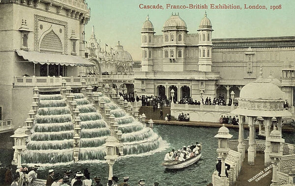 Cascade, Franco-British Exhibition, London, 1908 (colour photo)