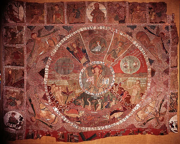 Cathedral Chapter Museum (Museu Capitular). Tapestry said of the creation (Tapis de la Creacio). 11th century