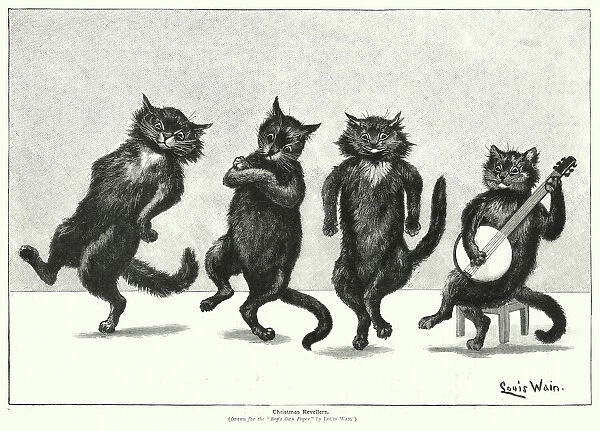Cats dancing (litho)