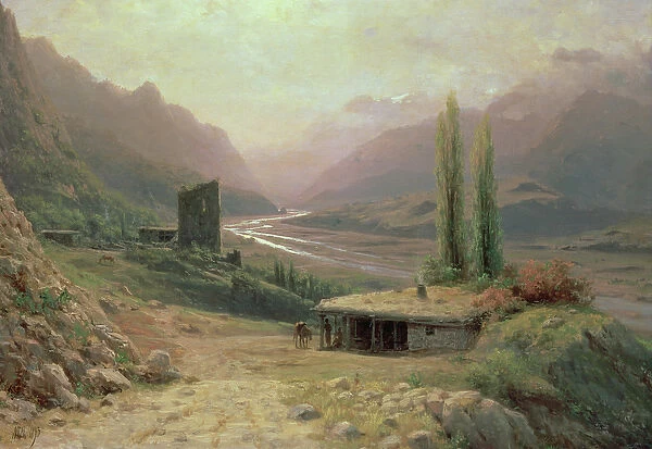 Caucasian Canyon, 1893 (oil on canvas)