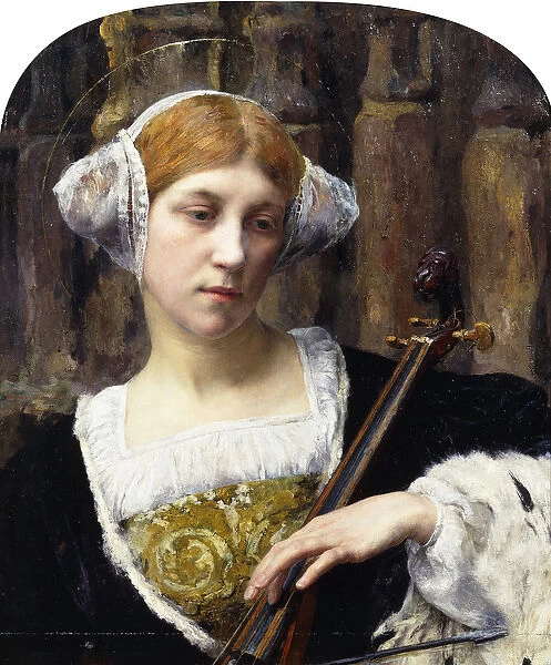 The Celloist; La Femme au Violoncelle, (oil on panel)