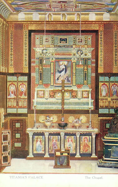 The chapel, Titania's Palace (colour litho)