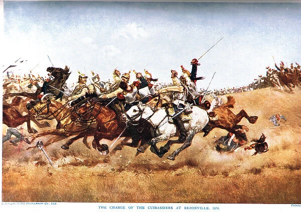 Charge of the Cuirassiers at Rezonville 1870, illustration from Hutchinson'
