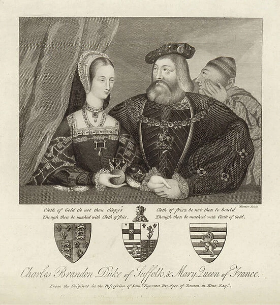 Charles Brandon Duke of Suffolk & Mary Queen of France (engraving)