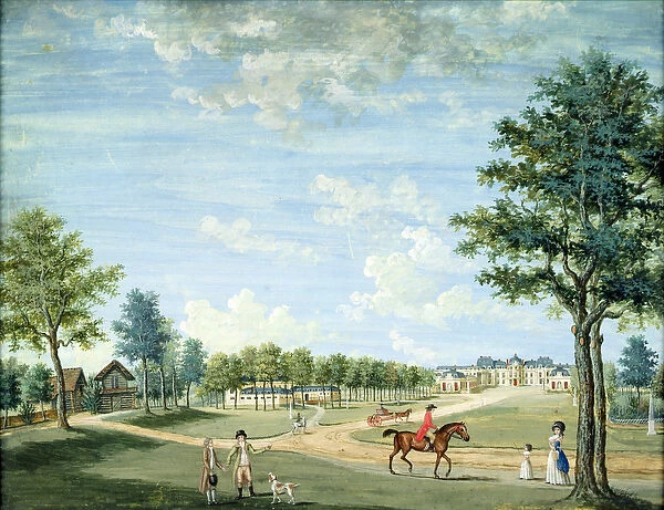 The Chateau of Raincy, the stables and the Russian village, c. 1754-93 (gouache on paper)