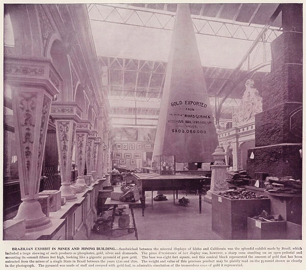 Chicago Worlds Fair, 1893: Brazilian Exhibit in Mines and Mining Building (b  /  w photo)