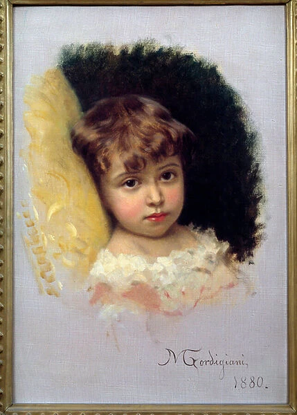Child Portrait Painting by Michel Gordigiani (1830-1909) 1880 Florence, Museum of Modern Art