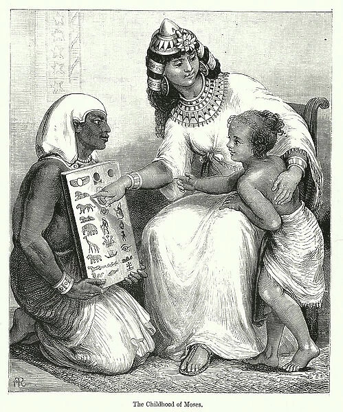 The childhood of Moses (engraving)