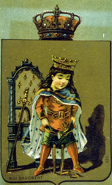 A childlike King Dagobert II, 19th century (chromolithograph)