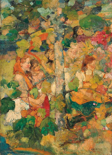 Children Dancing Around a Tree, 1891 (oil on canvas)