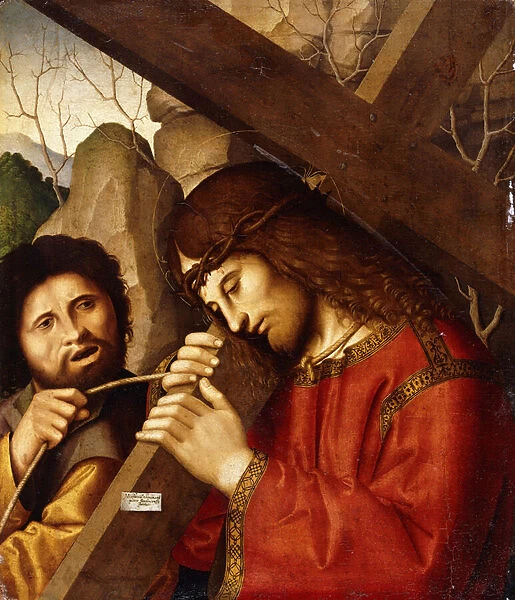 Christ Carrying the Cross, (oil on panel)