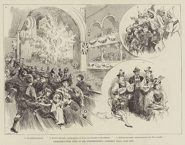 Christmas-Tree Fete at Mr Charringtons Assembly Hall, Mile End (engraving)