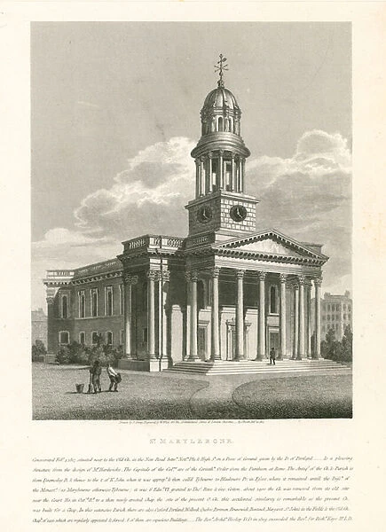 Church of St Marylebone, London (engraving)