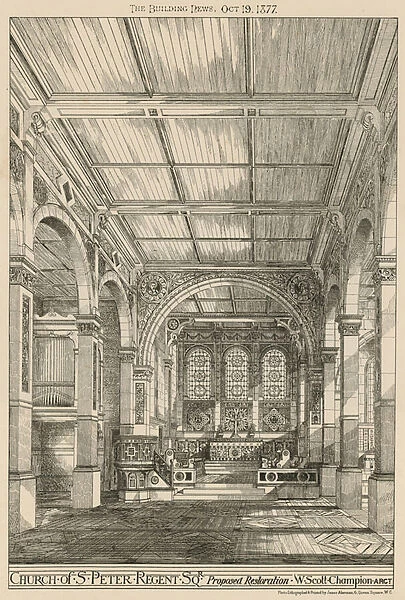Church of St Peter, Regent Square, London, proposed restoration (engraving)