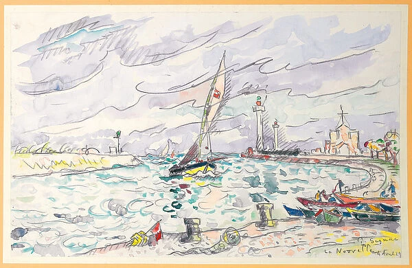 Ciboure, Saint-Jean-de-Luz, 1920 (w  /  c & chalk on paper laid down on board)