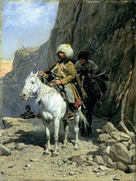 Circassians Patrol, c. 1885 (oil on board)