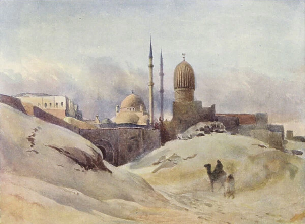 The Citadel, Cairo, in a Sand-Storm (colour litho)
