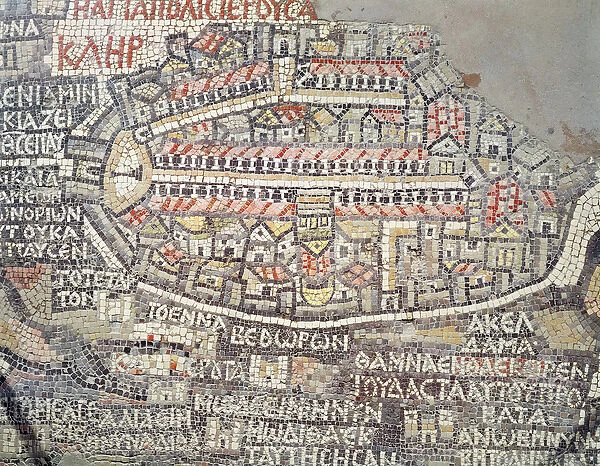 The City of Jerusalem and the surrounding area, detail from the Ma daba mosaic map