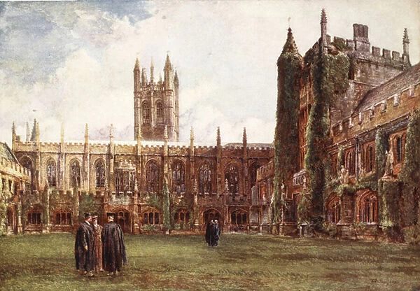 The Cloisters, Magdalen College, 1903 (colour litho)