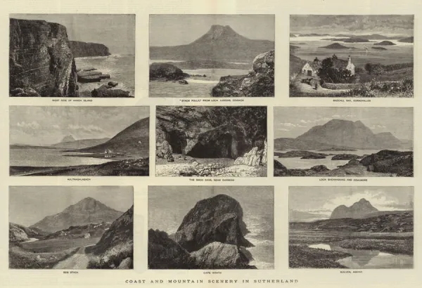 Coast and Mountain Scenery in Sutherland (engraving)