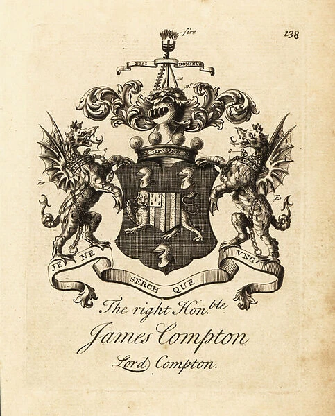Coat of arms of the Right Honourable James Compton, Lord Compton, 5th Earl of Northampton, 1687-1754