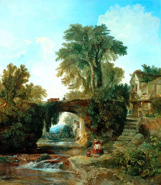 Collecting Water (oil on canvas)