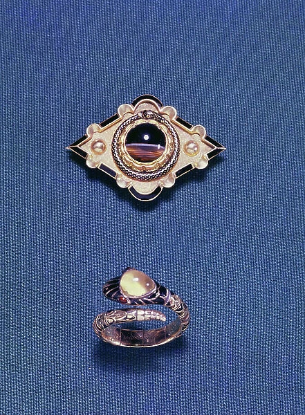 Collection of mourning jewellery, c.1850