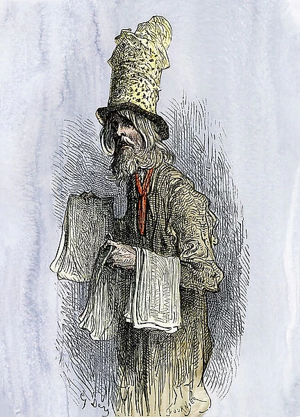 Coloured engraving of the 19th century after an illustration by Gustave Dore