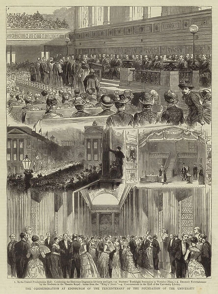 The Commemoration at Edinburgh of the Tercentenary of the Foundation of the University (engraving)