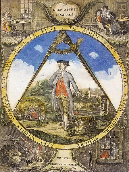 Keep within the Compass c. 1784 (hand-coloured etching and engraving)