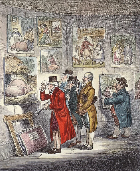 Connoisseurs Examining a Collection of George Morland's Paintings