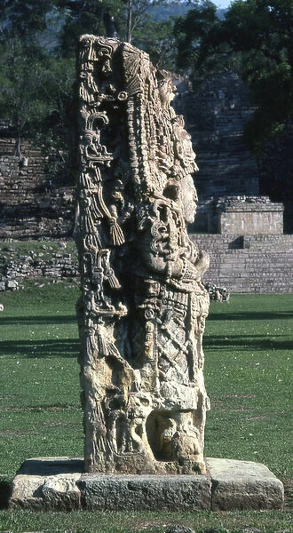 Copan Stela H, Late Classic Period, c. 730 AD (stone)