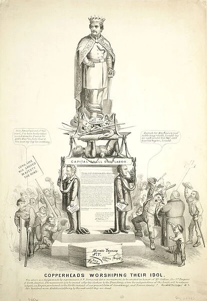 Copperheads Worshiping Their Idol, 1864 (litho)