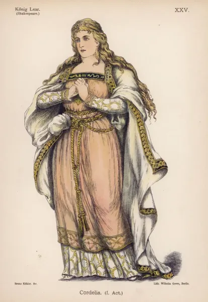 Cordelia from Shakespeare's King Lear Colour Litho Print. Art