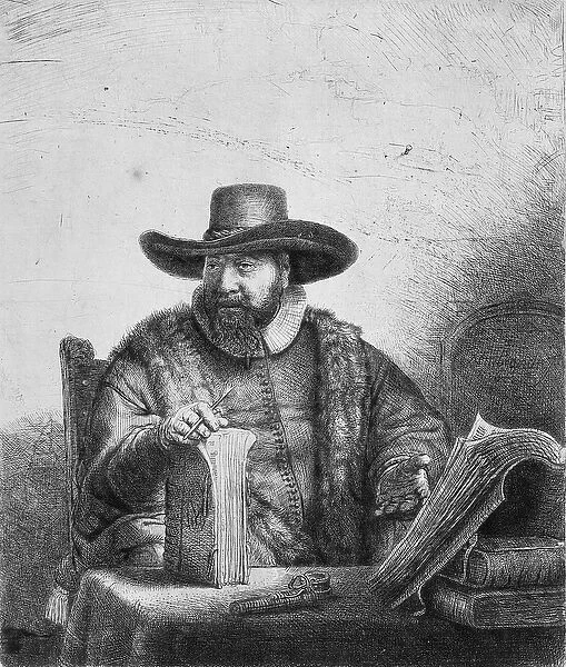 Cornelius Claesz Anslo (1592-1646) 1640 (etching) (see 242867) (b  /  w photo)