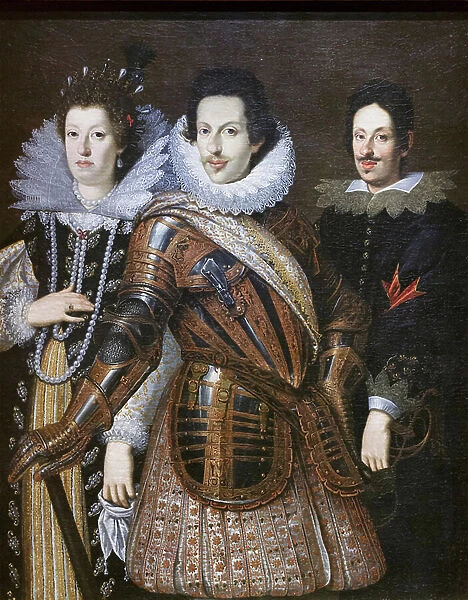 Cosimo II de Medici with his wife Maria Magdalena of Austria and his son Ferdinando II, 1640 circa (oil on canvas)