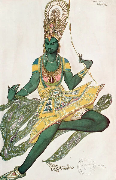 Costume design for Nijinsky (1889-1950) for his role as the Blue God, 1911