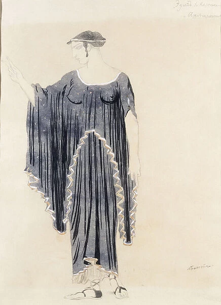 Costume design for Oedipus at Colonnus- Antigone, c. 1899 to 1909 (pencil