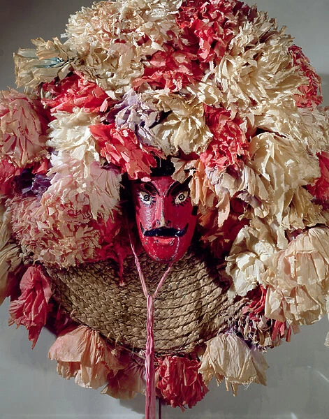 Costume mask for the celebration of the Mexican annual festival of Guelaguetza (wood